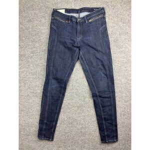 Dish Performance Denim Skinny Jeans Women's 31 Blue Stretch Zipped Pockets Ankle